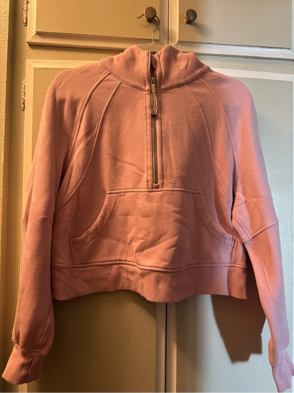 Cropped Scuba Half-Zip Hoodie